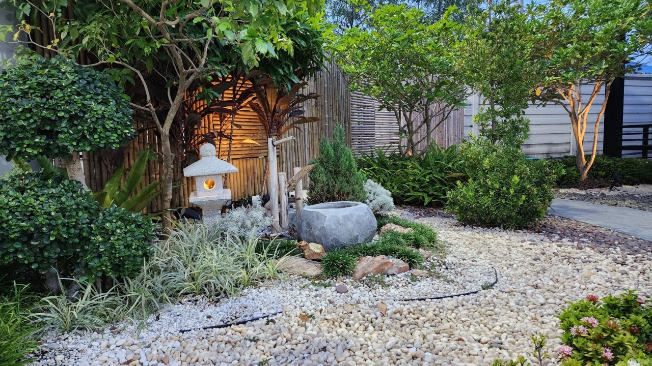 The Japanese garden will be a model garden. or a garden that has been reduced but the use of small elements that imitate nature