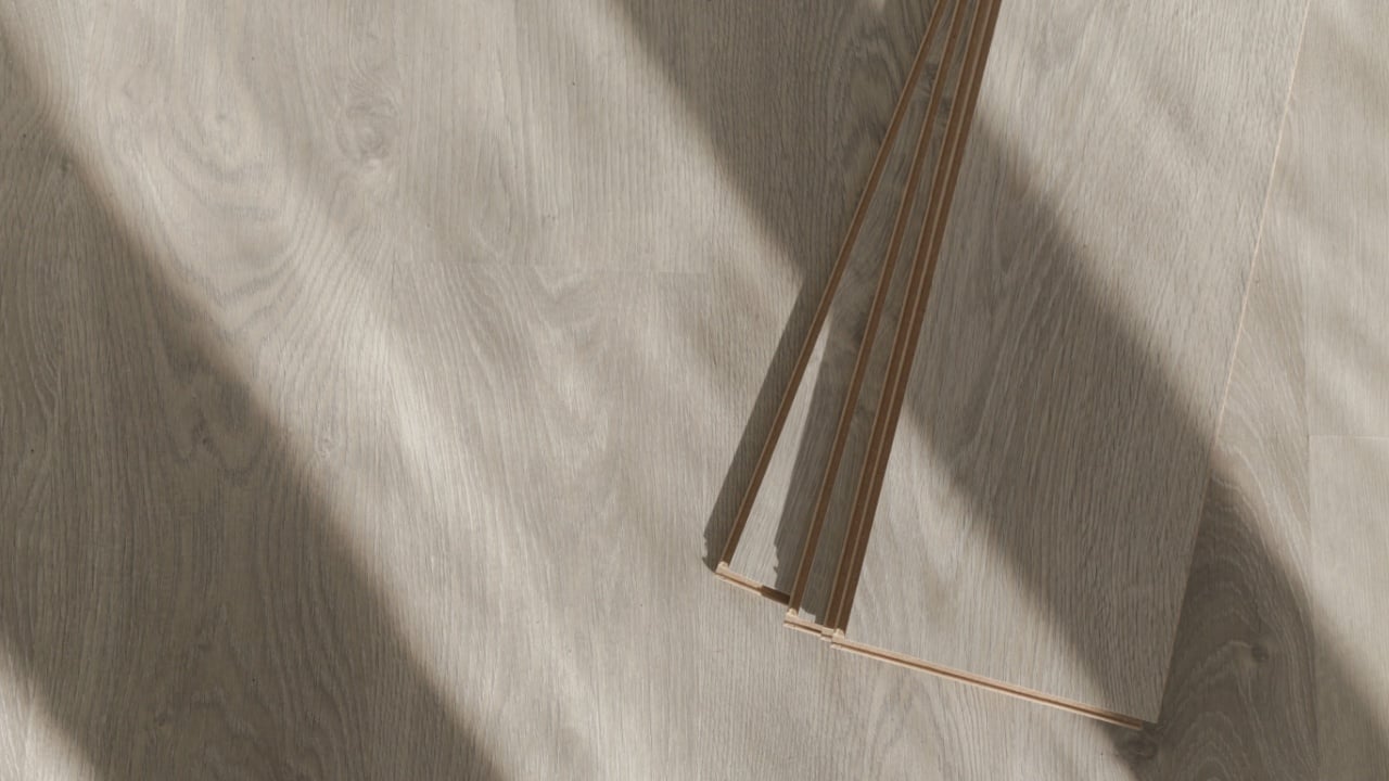 Laminate vinyl floor, home improvement, new floor installation