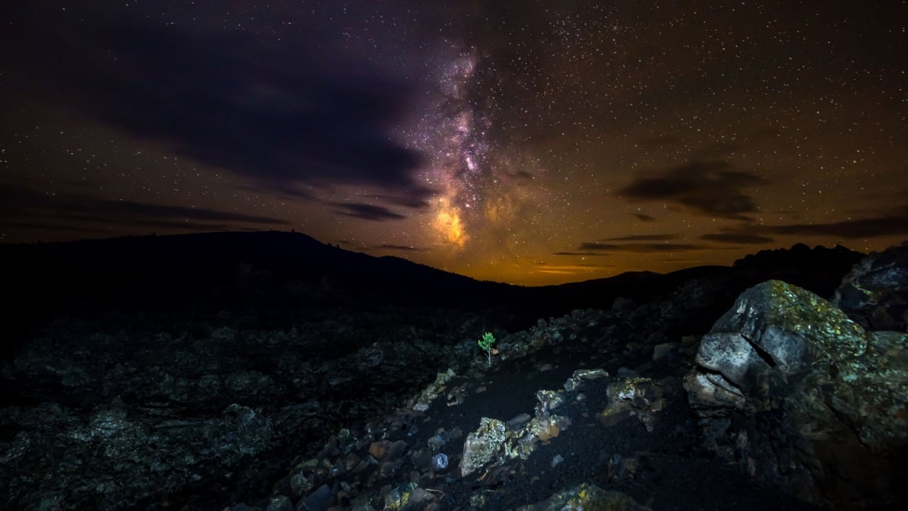 Milky Way over Craters of The Moon National Preserve Idaho Landscape 